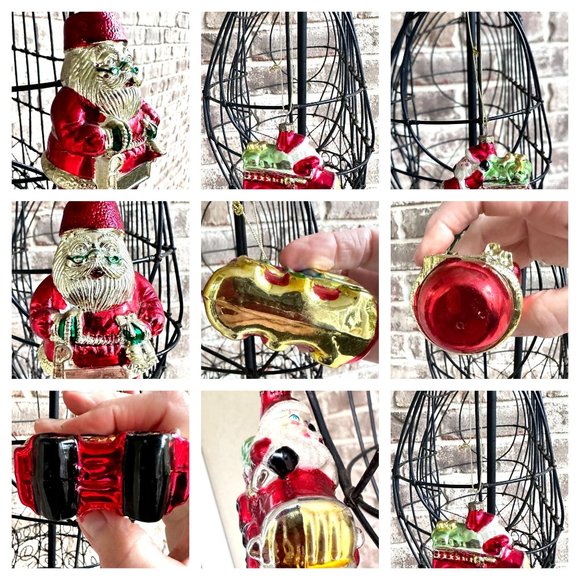 Vintage 90's Christmas Ornaments Set of 3 Santa Claus Train Fire Truck Festive - Picture 12 of 12